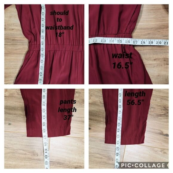 NWT OLD NAVY Burgundy Short Sleeve Jumpsuit Size L - Picture 9 of 10